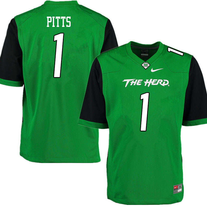 Men #1 Derrek Pitts Marshall Thundering Herd College Football Jerseys Sale-Gren